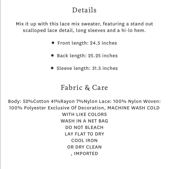 Lucky Brand Lace Sweater - Picture 4 of 7